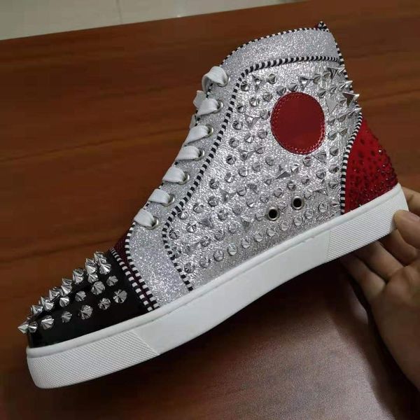 new luxury designer sneakers men women casual shoes party dress high-cut studded spikes platforms red bottom trainers shoes35-46, Black
new luxury designer sneakers men women casual shoes party dress high-cut studded spikes platforms red bottom trainers shoes35-46, Black