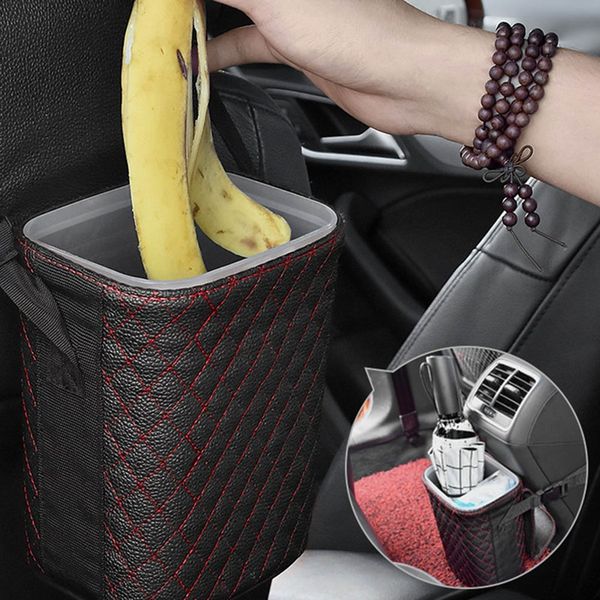 car trash bin cans multifunctional pu leather seat back hanging garbage dust holder rubbish cases car organizer storage bag
car trash bin cans multifunctional pu leather seat back hanging garbage dust holder rubbish cases car organizer storage bag