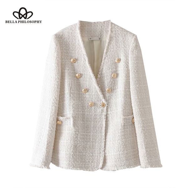 women's jackets vintage stylish double breasted frayed tweed jacket coat women 2021 fashion long sleeve ladies outerwear casual casaco, Black;brown
women's jackets vintage stylish double breasted frayed tweed jacket coat women 2021 fashion long sleeve ladies outerwear casual casaco, Black;brown