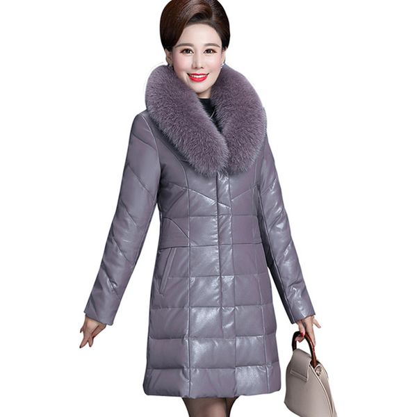winter women down jackets fashion big fur collar pu leather coats female casual long thicken down parkas outwears yp2155, Black
winter women down jackets fashion big fur collar pu leather coats female casual long thicken down parkas outwears yp2155, Black