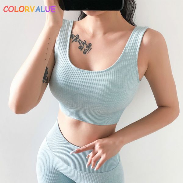 colorvalue ribbed shockproof plain running sports bras women widen straps seamless fitness crop athletic yoga bras, White;black
colorvalue ribbed shockproof plain running sports bras women widen straps seamless fitness crop athletic yoga bras, White;black