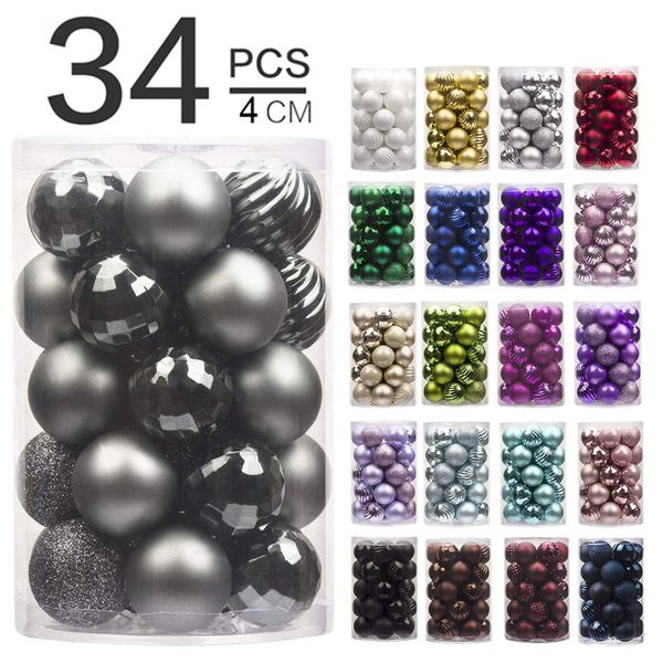 34pcs/set christmas tree ornament colorful christmas ball xmas tree decorations for home party l shop window wedding decorations
34pcs/set christmas tree ornament colorful christmas ball xmas tree decorations for home party l shop window wedding decorations