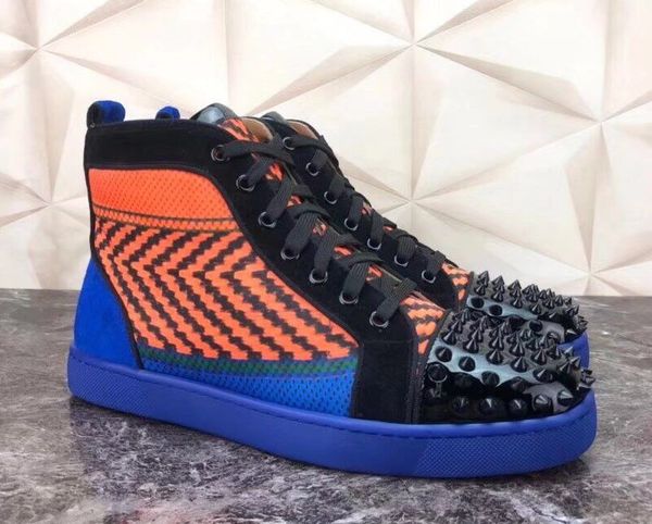 2019classic studded shoes men red bottom sneakers white leather spikes gold sliver high flat men walking shoes 35-46, Black
2019classic studded shoes men red bottom sneakers white leather spikes gold sliver high flat men walking shoes 35-46, Black