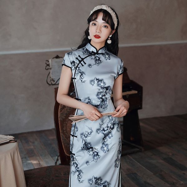 elegant qipao print flower lady satin cheongsam mandarin collar novelty vestidso high split short sleeve wedding party gown, Red
elegant qipao print flower lady satin cheongsam mandarin collar novelty vestidso high split short sleeve wedding party gown, Red