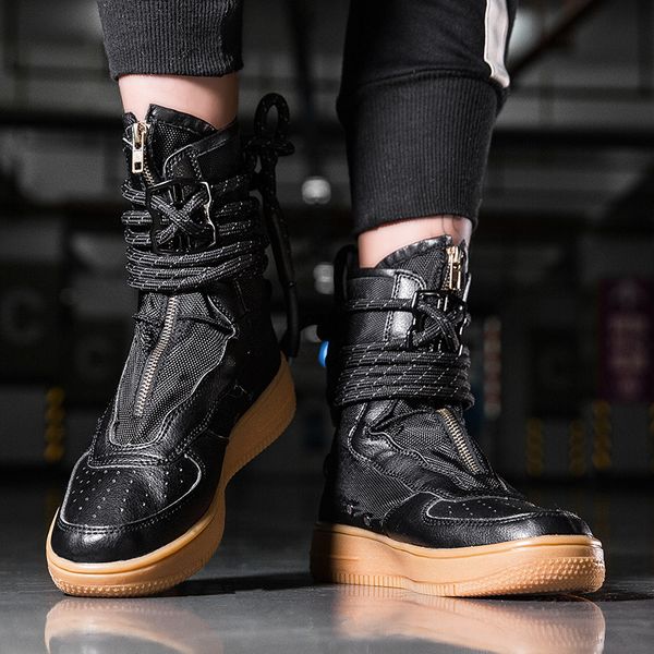 super cool star style sneakers men zipper ankle botas masculina trainers shoes chaussure homme high street boots, Black
super cool star style sneakers men zipper ankle botas masculina trainers shoes chaussure homme high street boots, Black