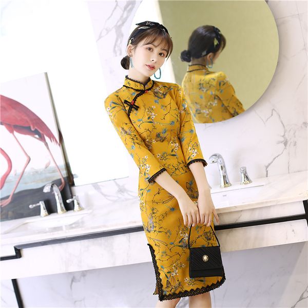 высокое качество элегантный замши ткань qipao китайская национальная женщины ежедневно платье три четверти рукава печать короткие cheongsam, Red
высокое качество элегантный замши ткань qipao китайская национальная женщины ежедневно платье три четверти рукава печать короткие cheongsam, Red