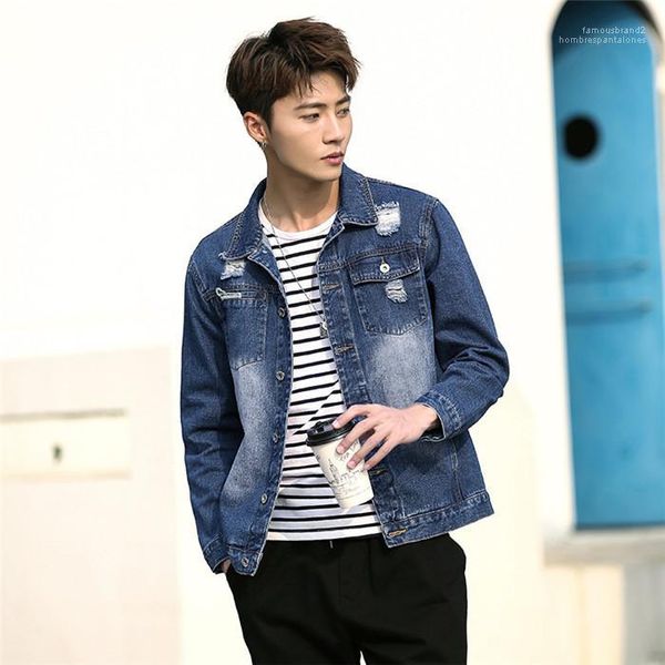 new blue hole long sleeve loose hoome clothing casual coat mens designer denim jacket coat spring, Black;brown
new blue hole long sleeve loose hoome clothing casual coat mens designer denim jacket coat spring, Black;brown