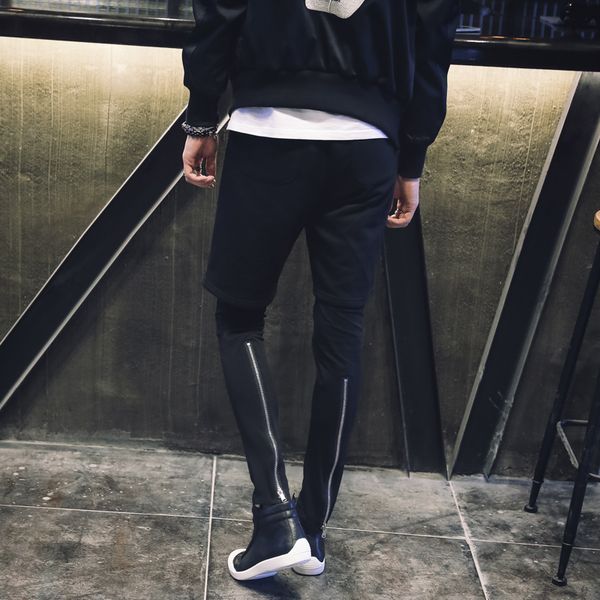 men's pants 27-44 2021 clothing gd hair stylist fashion street personality cuff zipper fake two pieces casual plus size costumes, Black
men's pants 27-44 2021 clothing gd hair stylist fashion street personality cuff zipper fake two pieces casual plus size costumes, Black