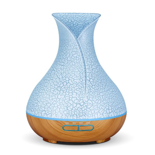

400ml electric Aroma Essential Oil Diffuser Ultrasonic Air Humidifier Wood Grain Cool Mist maker LED Night Light for Home Office