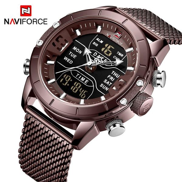 naviforce 2019 men watches sports watch men fashion casual clock waterproof full steel quartz watch relogio masculino, Slivery;brown
naviforce 2019 men watches sports watch men fashion casual clock waterproof full steel quartz watch relogio masculino, Slivery;brown