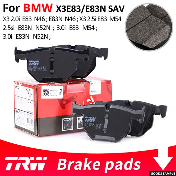 4pieces/set trw front/rear car brake pads forbmw x3e83/e83n sav x3`2.0i e83-e83n 2.5i e83 2.5si e83n 3.0i e83-e83n 3.0si e83n
4pieces/set trw front/rear car brake pads forbmw x3e83/e83n sav x3`2.0i e83-e83n 2.5i e83 2.5si e83n 3.0i e83-e83n 3.0si e83n
