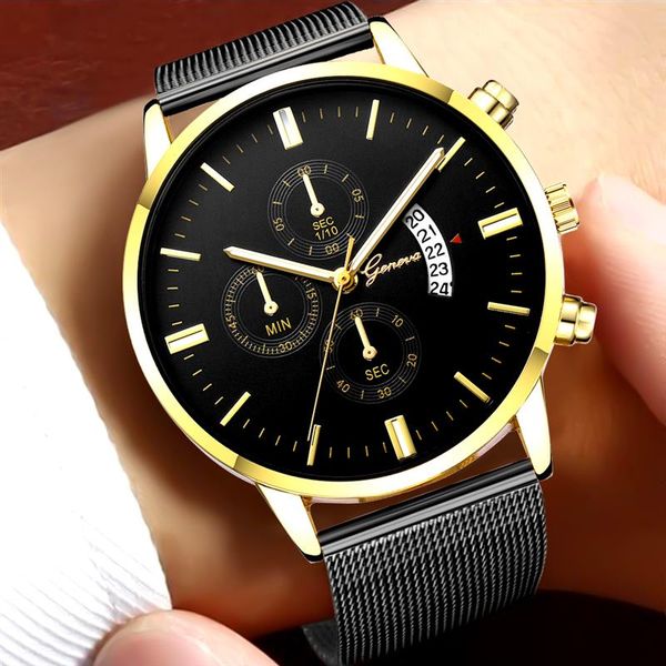 fashion geneva watch for men mesh band stainless steel analog date quartz wristwatch male sport watches silver gold, Slivery;brown
fashion geneva watch for men mesh band stainless steel analog date quartz wristwatch male sport watches silver gold, Slivery;brown