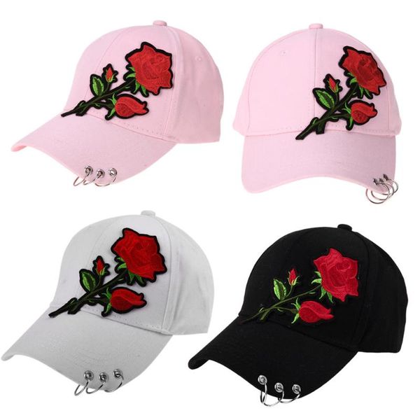 fashion hiphop baseball cap flower embroidery hat cap pink black white iron ring hats women men, Blue;gray
fashion hiphop baseball cap flower embroidery hat cap pink black white iron ring hats women men, Blue;gray