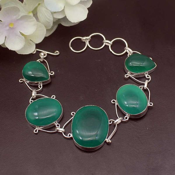 rare gorgeous natural greenagate 925 sterling silver chain links bracelet 8 inch hd56, Black
rare gorgeous natural greenagate 925 sterling silver chain links bracelet 8 inch hd56, Black