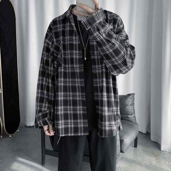 men's shirt 2019 autumn and winter new wild loose plaid long-sleeved shirt youth personality fashion trend men's clothing, White;black
men's shirt 2019 autumn and winter new wild loose plaid long-sleeved shirt youth personality fashion trend men's clothing, White;black