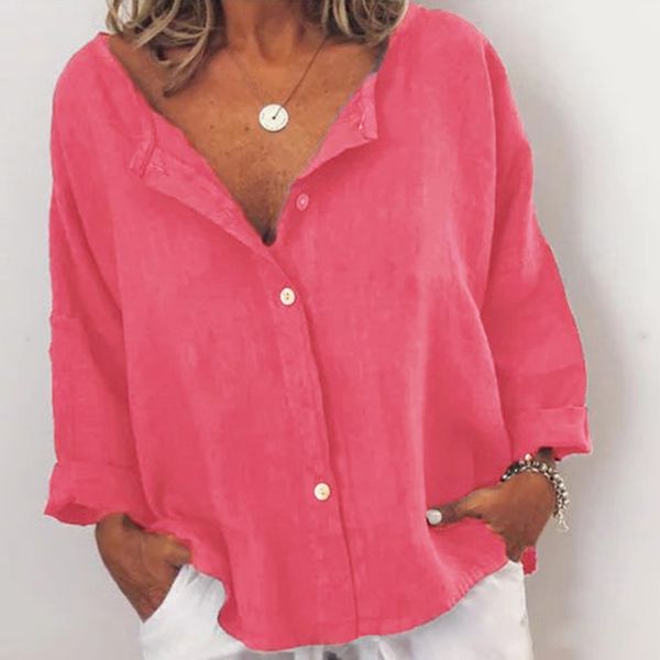plus size women and blouse summer spring long sleeve v neck casual female blusas solid color loose style blouse shirts, White
plus size women and blouse summer spring long sleeve v neck casual female blusas solid color loose style blouse shirts, White