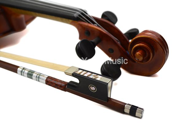 violin bow double fish eye shell inlay ebony frog silver snake skin twined brazil wood horse hair 1/8 1/4 1/2 3/4 4/4
violin bow double fish eye shell inlay ebony frog silver snake skin twined brazil wood horse hair 1/8 1/4 1/2 3/4 4/4