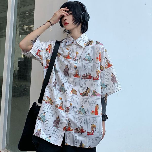 women's blouses & shirts women harajuku blouse shirt summer short sleeve button up aesthetic clothes ladies clothing japanese vintage, White
women's blouses & shirts women harajuku blouse shirt summer short sleeve button up aesthetic clothes ladies clothing japanese vintage, White