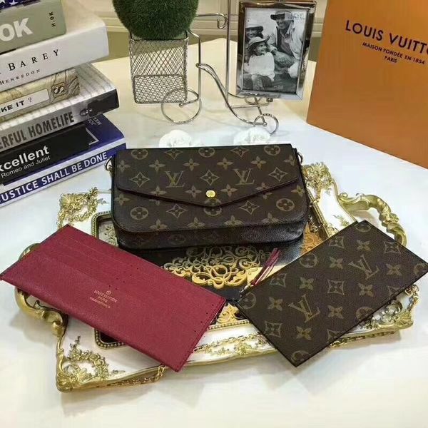#685 genuine leather pochette felicie 3pcs l brand v presbyopic women wallet fashion chain shoulder bag pochette mobile card holder purse
#685 genuine leather pochette felicie 3pcs l brand v presbyopic women wallet fashion chain shoulder bag pochette mobile card holder purse