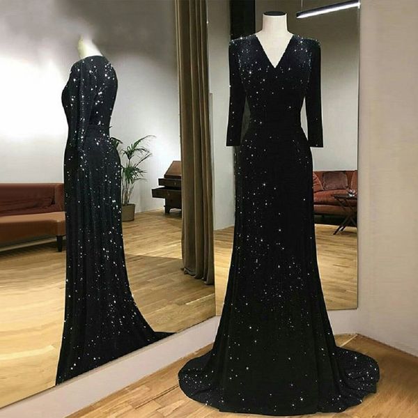 2020 plus size sequin black arabic african prom dresses long sleeves mermaid v neck muslim evening gowns
2020 plus size sequin black arabic african prom dresses long sleeves mermaid v neck muslim evening gowns