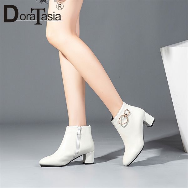 doratasia popular classic women ankle boots plus size 32-43 6.5cm high square heels white boots women shoes, Black
doratasia popular classic women ankle boots plus size 32-43 6.5cm high square heels white boots women shoes, Black