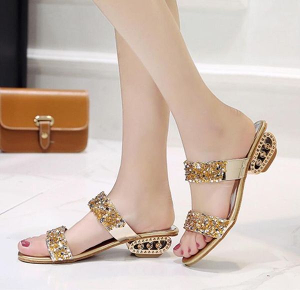 women sandals 2020 bling fashion square heel summer slippers women hollow sandals for tongs femme size 35-41, Black
women sandals 2020 bling fashion square heel summer slippers women hollow sandals for tongs femme size 35-41, Black