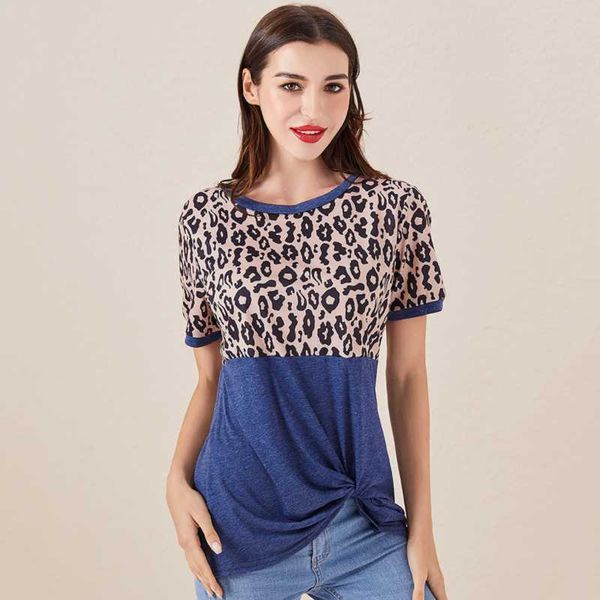 leopard t-shirt women patchwork summer short sleeve clothes 2020 new tie tee female, White
leopard t-shirt women patchwork summer short sleeve clothes 2020 new tie tee female, White