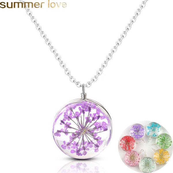 dried flower glass ball necklace sweet cute dried flower transparent round pendant necklace for women collares jewelry, Silver
dried flower glass ball necklace sweet cute dried flower transparent round pendant necklace for women collares jewelry, Silver