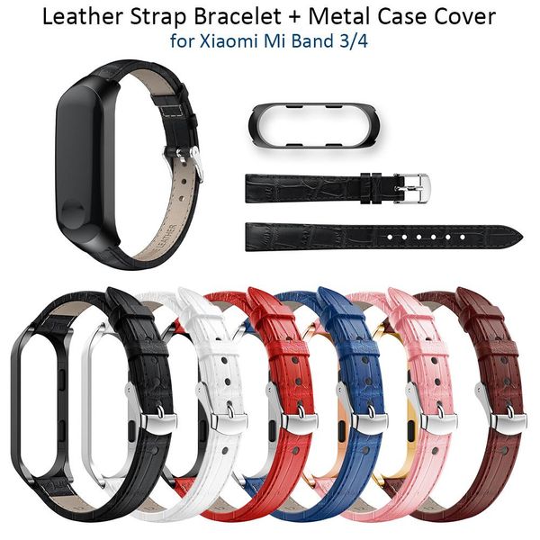 leather watch band for mi band 3 and mi strap watch wrist strap+ metal case cover, Black;brown
leather watch band for mi band 3 and mi strap watch wrist strap+ metal case cover, Black;brown