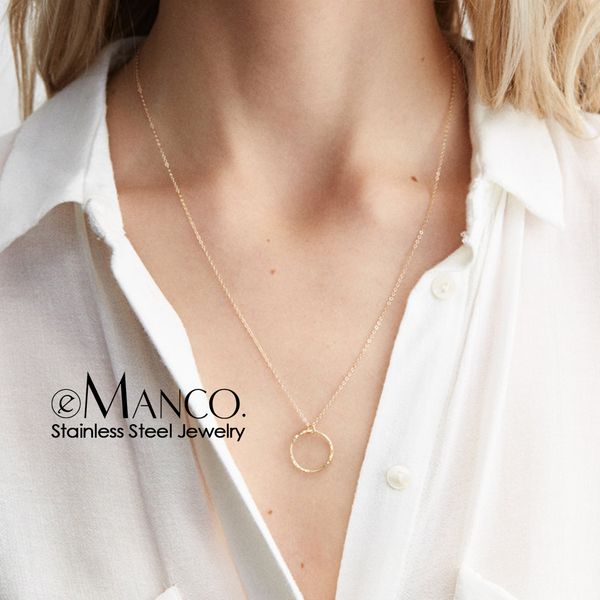 e-manco fashion gold color stainless steel necklaces women minimalist round pendant necklace for women brand necklace jewelry, Silver
e-manco fashion gold color stainless steel necklaces women minimalist round pendant necklace for women brand necklace jewelry, Silver