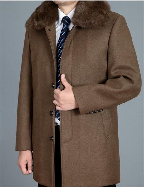 wool coat men coat winter 2017 fashion wool rex fur collar plus thick velvet long section business jacket lana men, Black
wool coat men coat winter 2017 fashion wool rex fur collar plus thick velvet long section business jacket lana men, Black