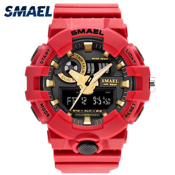 men watches red style new sport watch smael brand quartz 50meters waterproof relogio masculino erkek saat men gift clock1642, Slivery;brown 
men watches red style new sport watch smael brand quartz 50meters waterproof relogio masculino erkek saat men gift clock1642, Slivery;brown