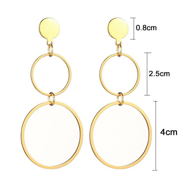 stainless steel statement earrings 2020 big geometric circle round earrings for women female hanging dangle earrings drop earing, Silver
stainless steel statement earrings 2020 big geometric circle round earrings for women female hanging dangle earrings drop earing, Silver