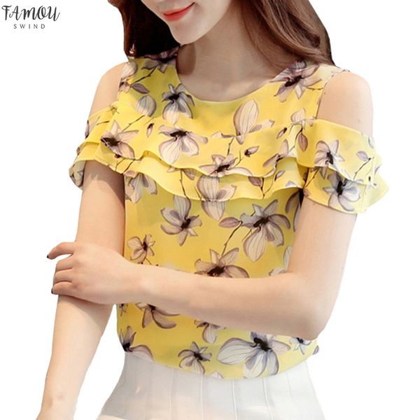summer women shirt off shoulder ruffles casual round neck floral print blouses chiffon blouse blusas mujer de moda, White
summer women shirt off shoulder ruffles casual round neck floral print blouses chiffon blouse blusas mujer de moda, White