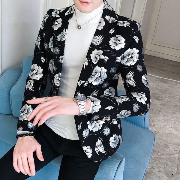 m-3xl blazer spring 2020 floral mens blazer jacket bronzing pattern slim fit long sleeve casual homme, White;black
m-3xl blazer spring 2020 floral mens blazer jacket bronzing pattern slim fit long sleeve casual homme, White;black