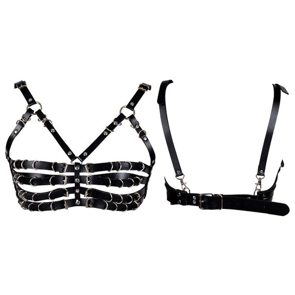 pu leather harness cage bra lingerie belt womens fetish punk gothic rave body bondage adjust plus size hollow out crop, Black;white
pu leather harness cage bra lingerie belt womens fetish punk gothic rave body bondage adjust plus size hollow out crop, Black;white