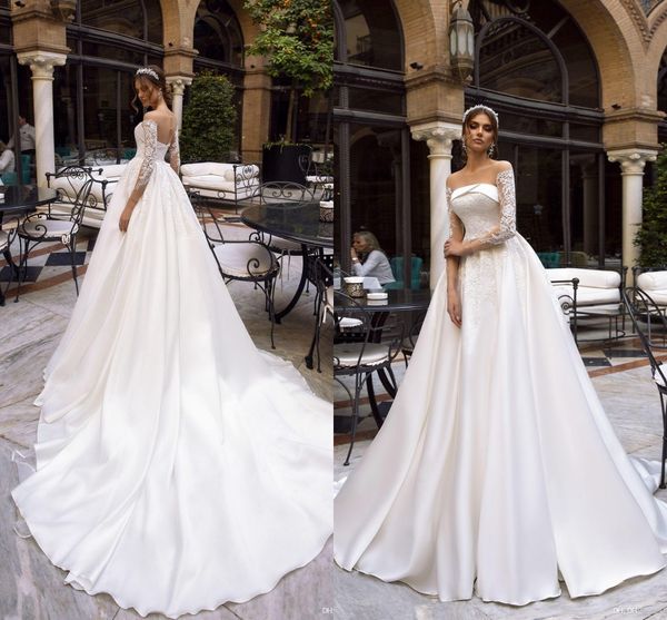 elegant plus size a line wedding dresses sheer neck lace applique long sleeves sweep train wedding dress bridal gowns vestidos de noiva, White
elegant plus size a line wedding dresses sheer neck lace applique long sleeves sweep train wedding dress bridal gowns vestidos de noiva, White