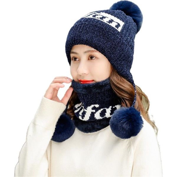 two big pompon hanging ornament womens hat scarf siamese collar girls cute winter slouchy knit skull cap gorros mujer invierno, Blue;gray
two big pompon hanging ornament womens hat scarf siamese collar girls cute winter slouchy knit skull cap gorros mujer invierno, Blue;gray