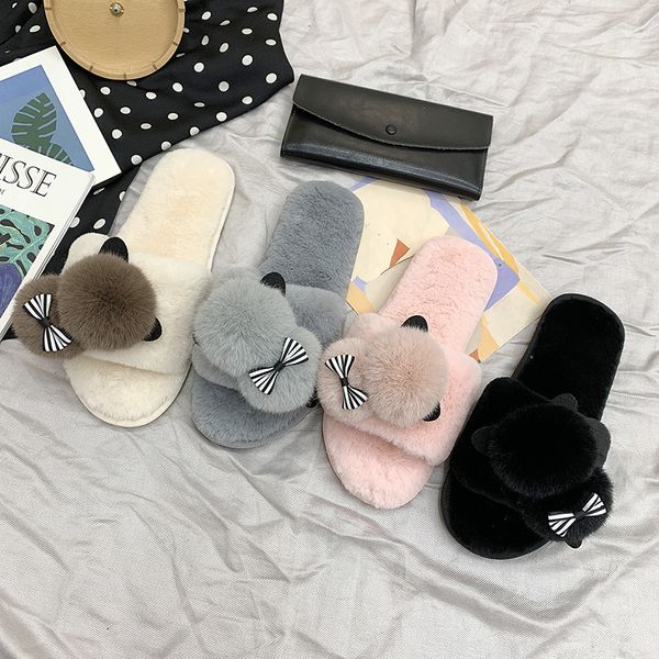 new winter home slippers women warm cotton lovely fabric slipper indoor mute non-slip bear ears flat women shoes fur slides, Black
new winter home slippers women warm cotton lovely fabric slipper indoor mute non-slip bear ears flat women shoes fur slides, Black