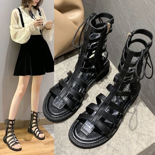female sandal roman sandals 2020 women's flat summer shoes woman cross-shoes strappy heels all-match ladies gladiator sandals, Black
female sandal roman sandals 2020 women's flat summer shoes woman cross-shoes strappy heels all-match ladies gladiator sandals, Black