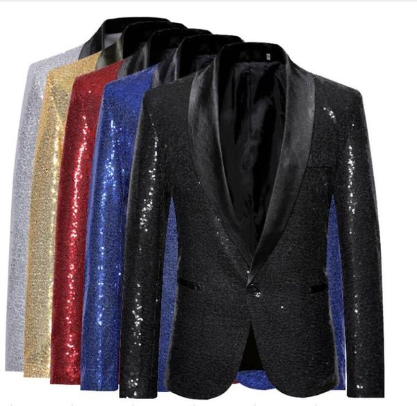 2020 new sequin personality male singer dress performance golden suit jacket stage dj suit male costumes, White;black
2020 new sequin personality male singer dress performance golden suit jacket stage dj suit male costumes, White;black