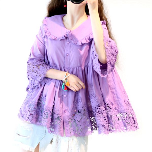 2019 time-limited real shein zanzea vadim women's lace shirt original garden wind doll collar trumpet sleeve panel cotton women, White
2019 time-limited real shein zanzea vadim women's lace shirt original garden wind doll collar trumpet sleeve panel cotton women, White