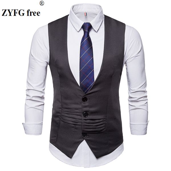 2018 autumn men's suit vest slim fit single breasted vintage fold design casual style solid color vest brand large size, Black;white 
2018 autumn men's suit vest slim fit single breasted vintage fold design casual style solid color vest brand large size, Black;white