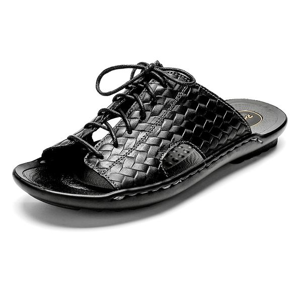 summer men's sandals soft leather casual shoes comfortable flats breathable man slippers roman style beach sandals, Black
summer men's sandals soft leather casual shoes comfortable flats breathable man slippers roman style beach sandals, Black