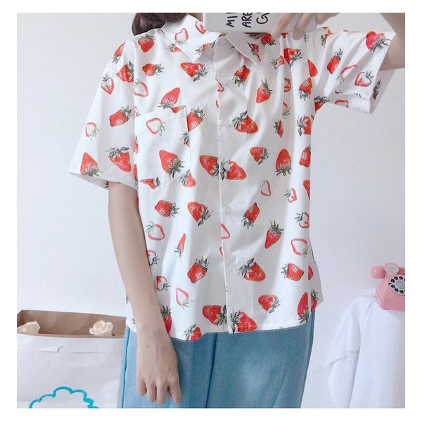 женские рубашки япония kawaii дамы vintage супер фрукты клубника рубахе женщины корейский панк harajuku одежда для женщин, White
женские рубашки япония kawaii дамы vintage супер фрукты клубника рубахе женщины корейский панк harajuku одежда для женщин, White