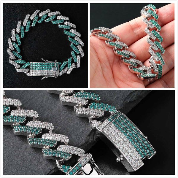 new fashion white gold plated green cz cubic zirconia iced out mens cuban link chains bracelet hip hop miami rapper jewelry gifts for guys, Black
new fashion white gold plated green cz cubic zirconia iced out mens cuban link chains bracelet hip hop miami rapper jewelry gifts for guys, Black