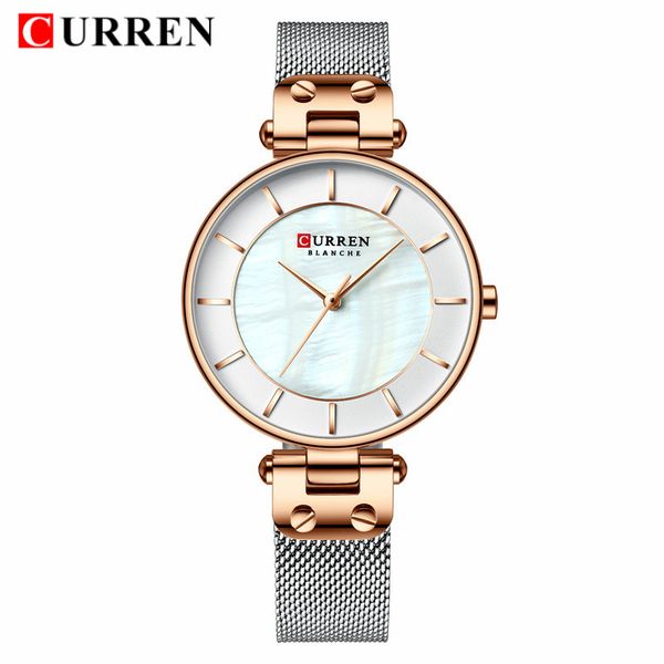 curren 9056 beautiful design watches women fashion casual steel mesh wristwatch ladies watch female clock women's quartz watch, Slivery;brown
curren 9056 beautiful design watches women fashion casual steel mesh wristwatch ladies watch female clock women's quartz watch, Slivery;brown
