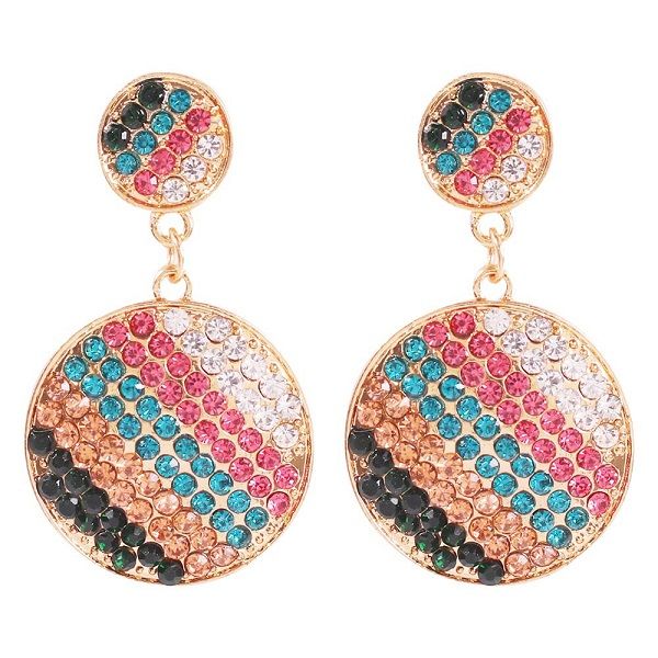 New trendy fashion luxury designer exaggerated beautiful colorful diamond rhinestone circular pendant stud earrings for women
New trendy fashion luxury designer exaggerated beautiful colorful diamond rhinestone circular pendant stud earrings for women
