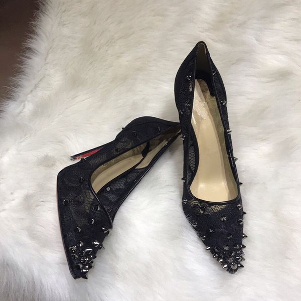 women high heel dress shoes genuine leather lace lady stilettos mid heel flat heel wedding shoes loafers, Black
women high heel dress shoes genuine leather lace lady stilettos mid heel flat heel wedding shoes loafers, Black