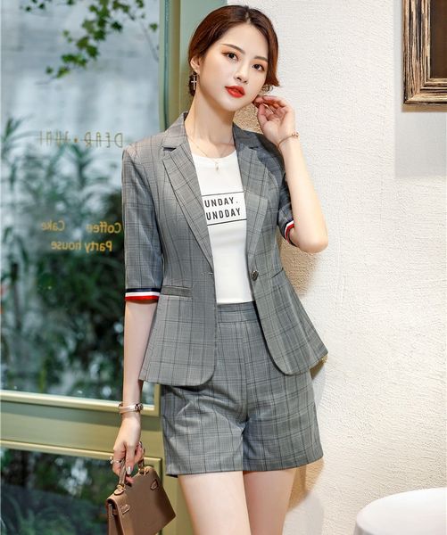ladies grey blazer women business suits shorts and jacket sets work wear half sleeve office uniform styles, White;black
ladies grey blazer women business suits shorts and jacket sets work wear half sleeve office uniform styles, White;black